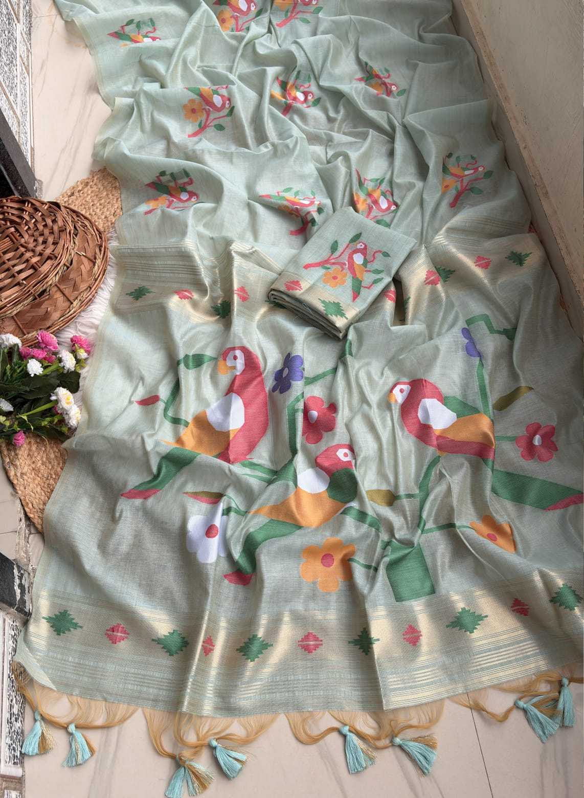 YNF Wholesale Chanderi Cotton Fancy Sarees KESH679 Parrot | Surat Manufacturer