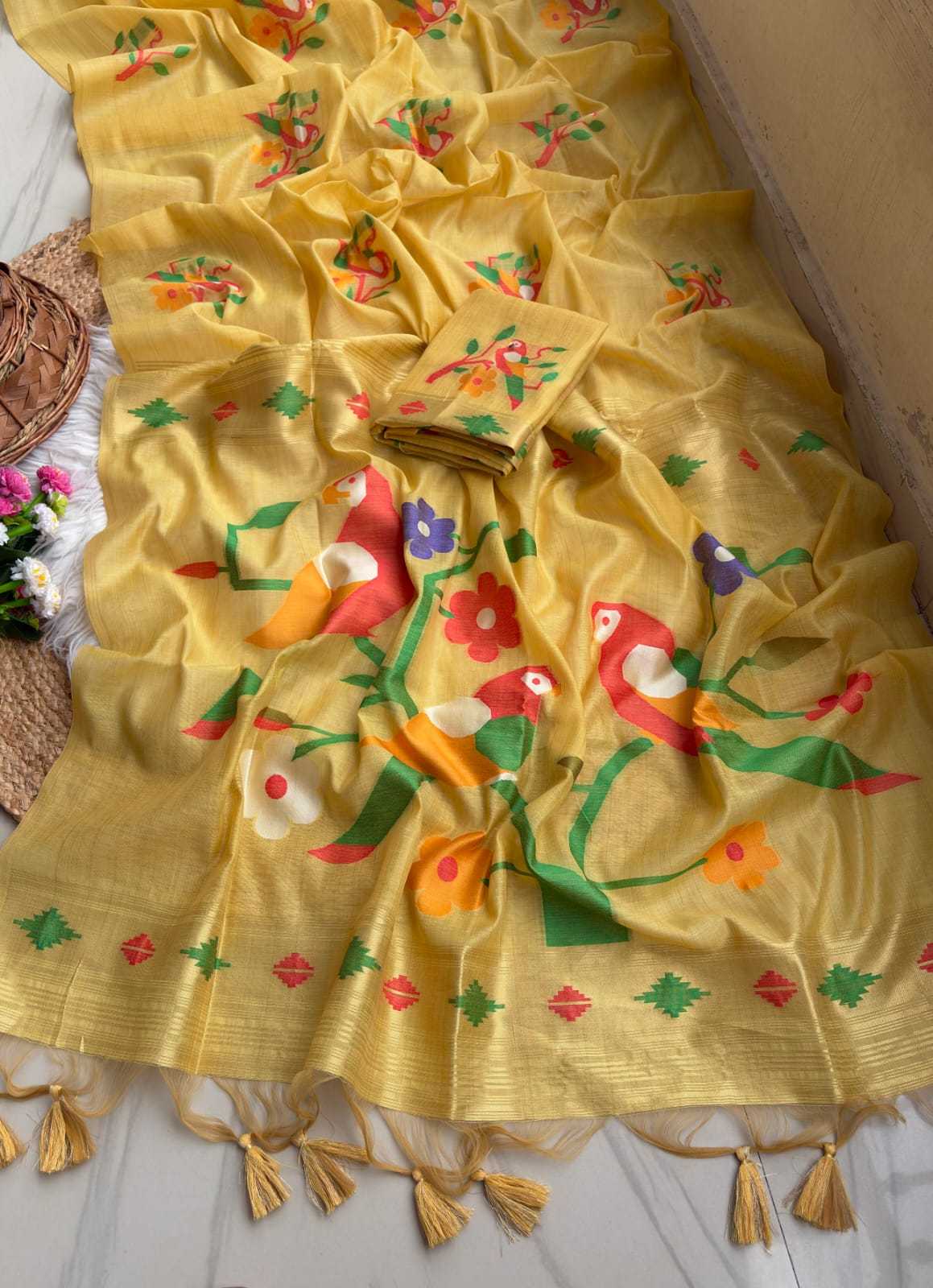 YNF Wholesale Chanderi Cotton Fancy Sarees KESH679 Parrot | Surat Manufacturer