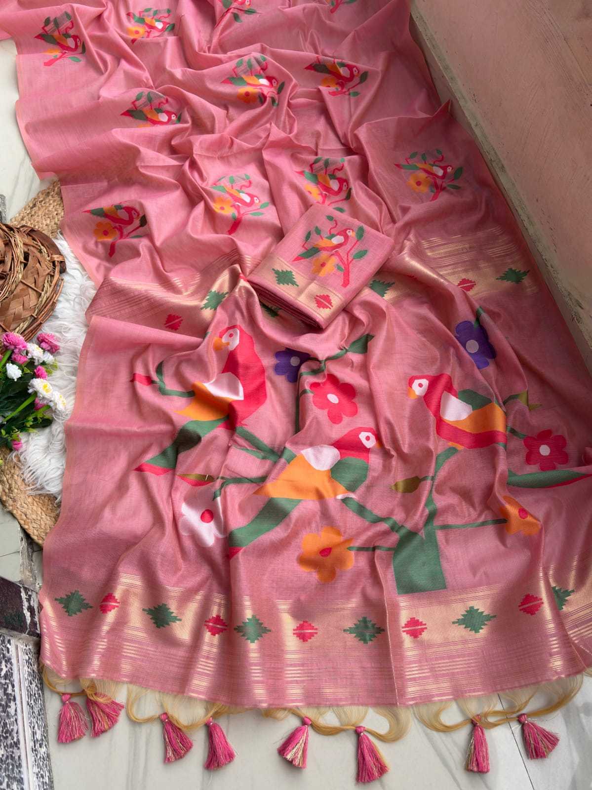 YNF Wholesale Chanderi Cotton Fancy Sarees KESH679 Parrot | Surat Manufacturer