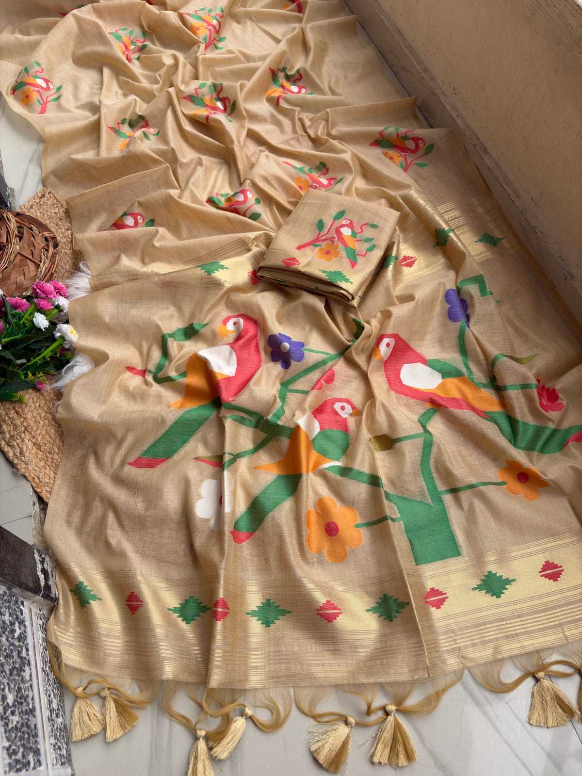 YNF Wholesale Chanderi Cotton Fancy Sarees KESH679 Parrot | Surat Manufacturer