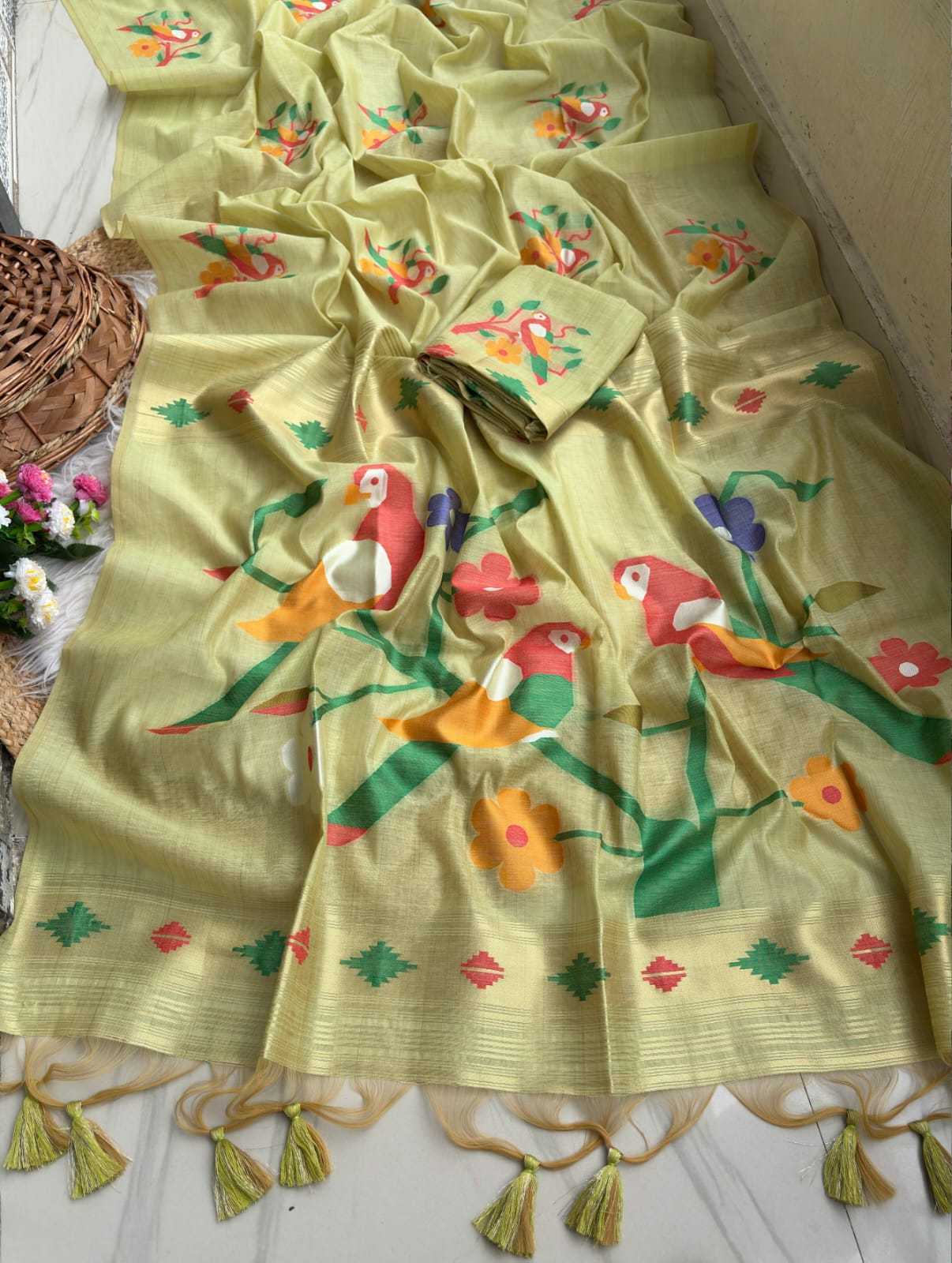 YNF Wholesale Chanderi Cotton Fancy Sarees KESH679 Parrot | Surat Manufacturer