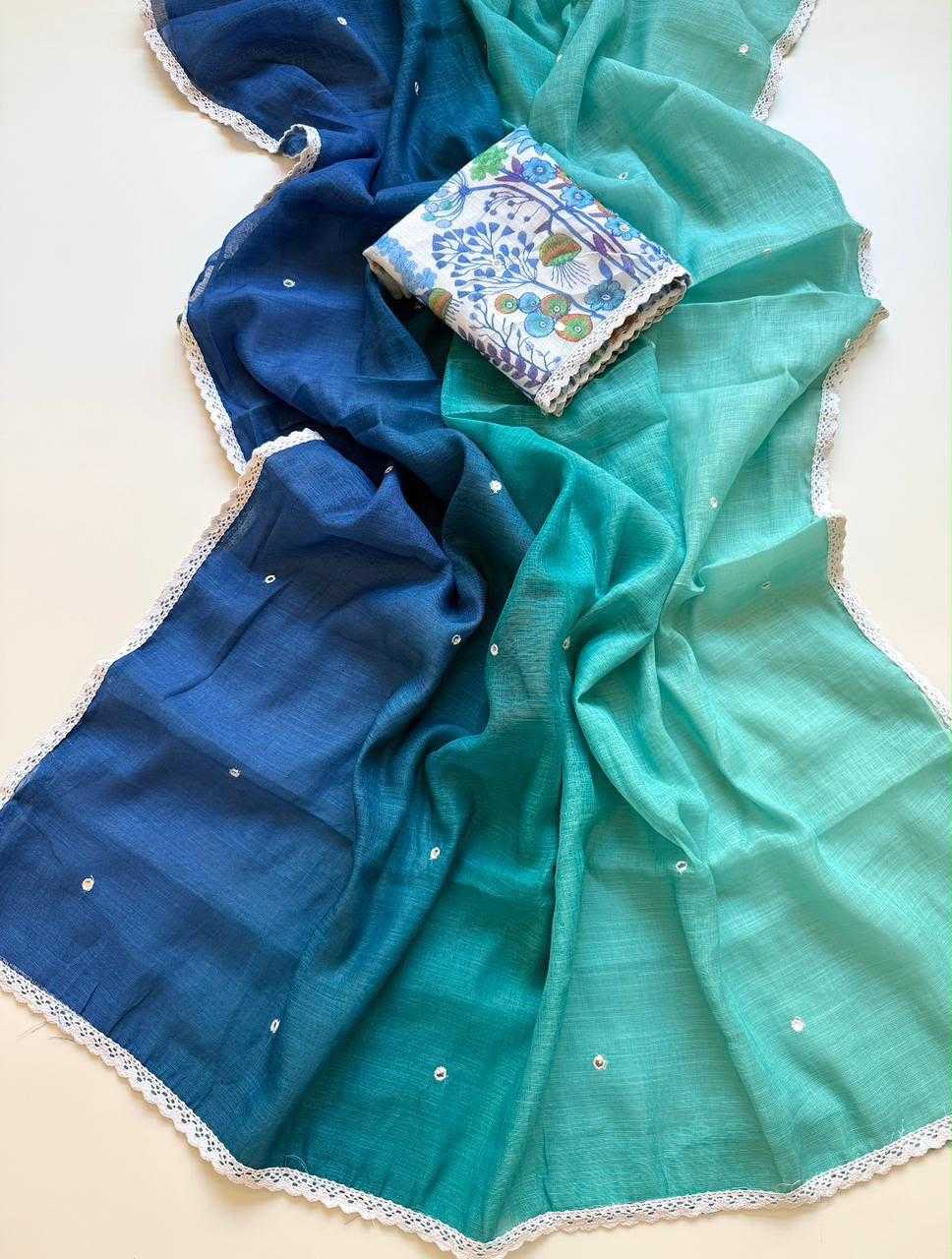 YNF Wholesale Linen Embroidered Sarees  | Surat Manufacturer