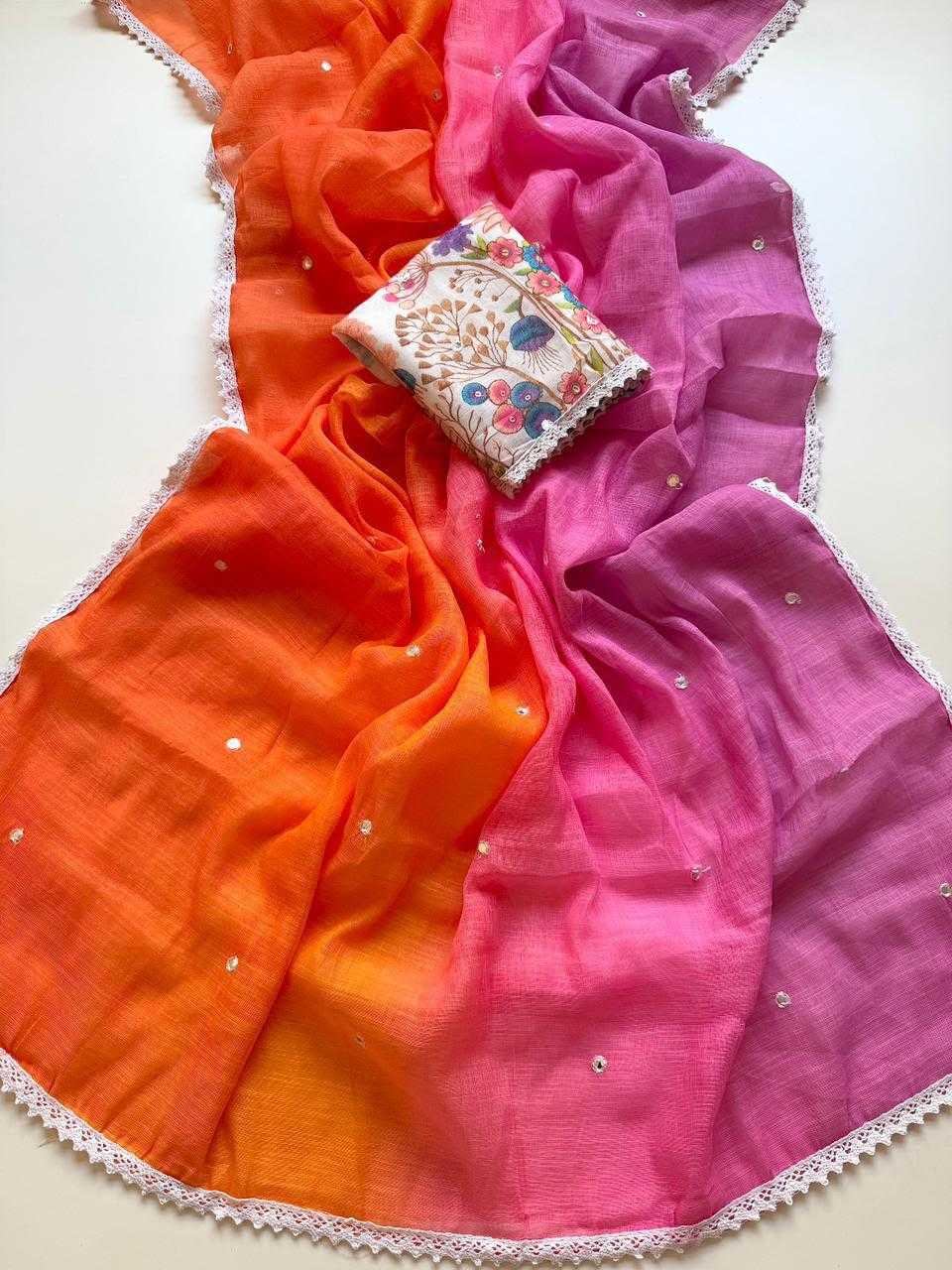 YNF Wholesale Linen Embroidered Sarees  | Surat Manufacturer