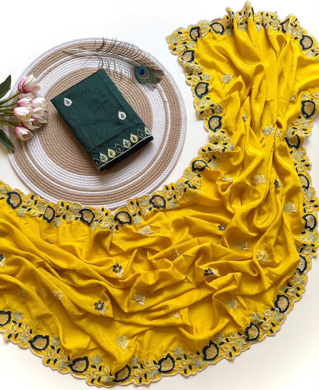 YNF Wholesale Chinon Party Wear Sarees  | Surat Manufacturer