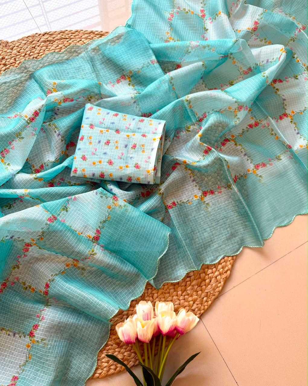 YNF Wholesale Kota Checks Printed Sarees  | Surat Manufacturer