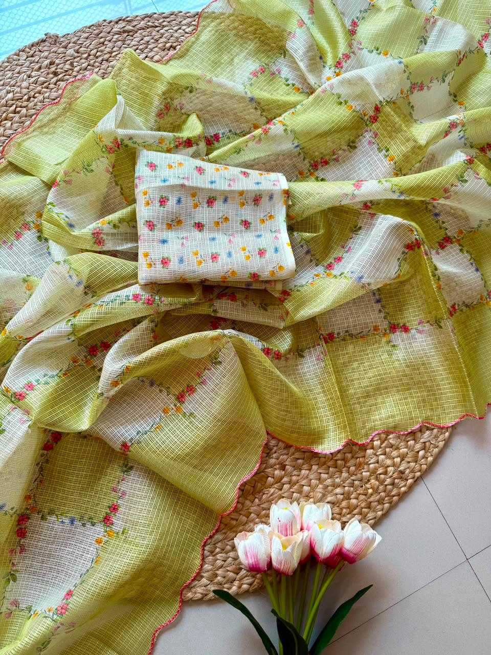 YNF Wholesale Kota Checks Printed Sarees  | Surat Manufacturer