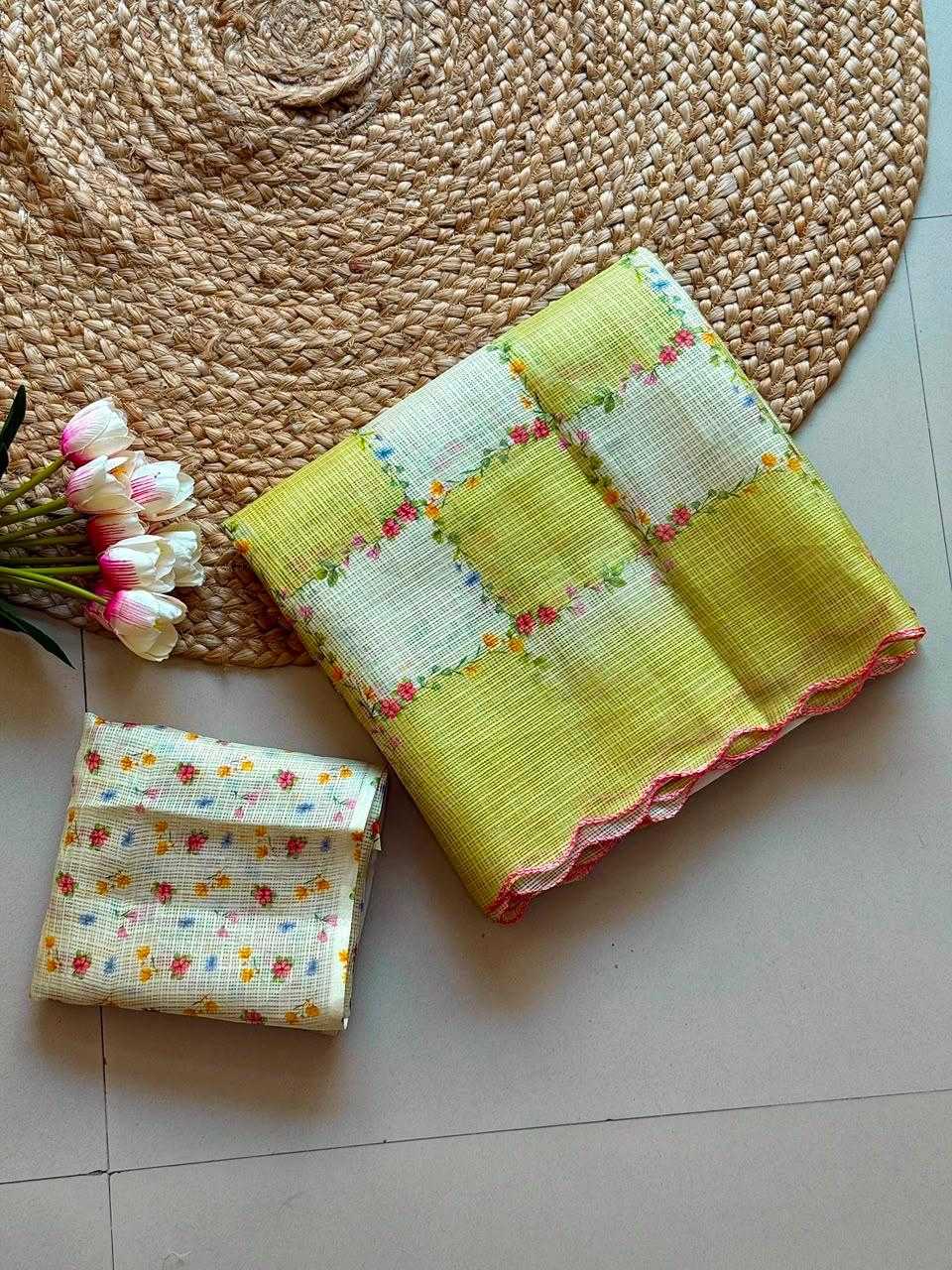 YNF Wholesale Kota Checks Printed Sarees  | Surat Manufacturer