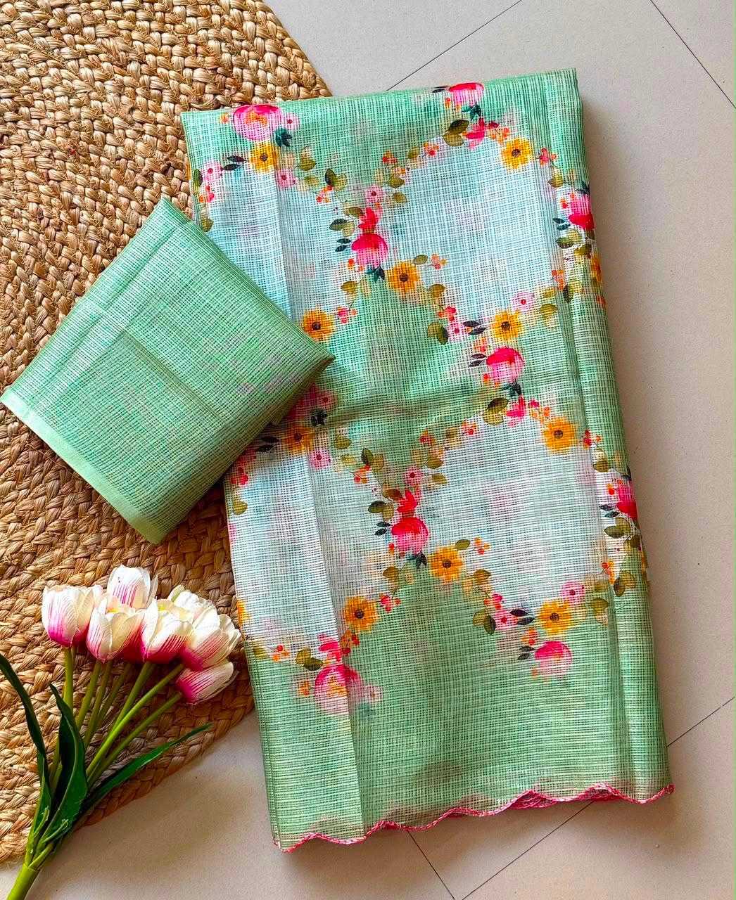 YNF Wholesale Kota Checks Printed Sarees  | Surat Manufacturer