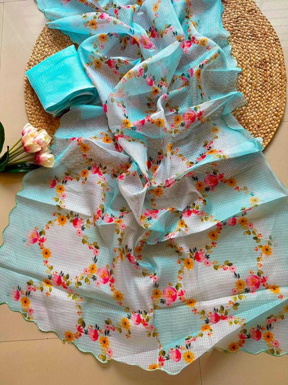 YNF Wholesale Kota Checks Printed Sarees  | Surat Manufacturer