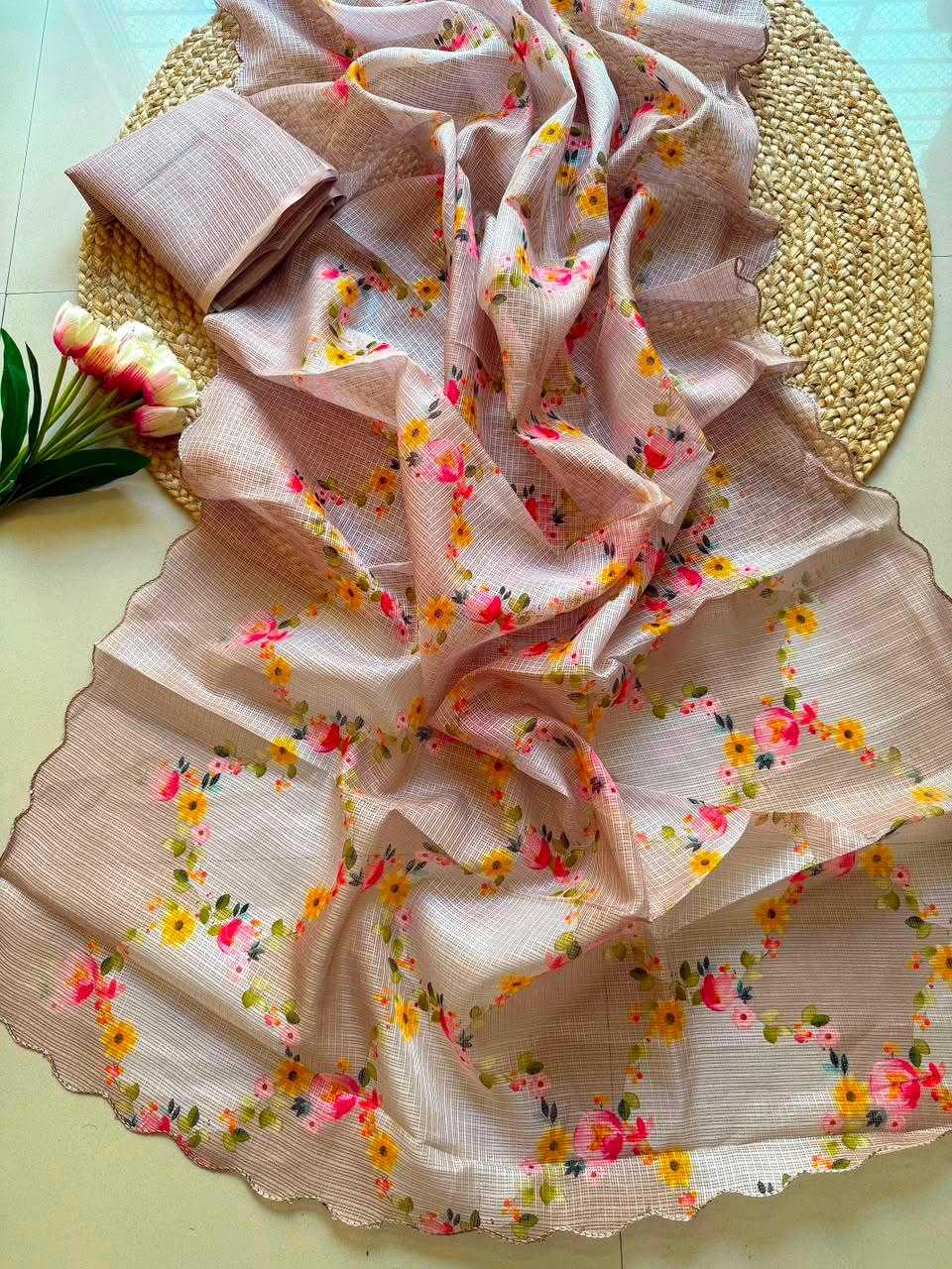 YNF Wholesale Kota Checks Printed Sarees  | Surat Manufacturer