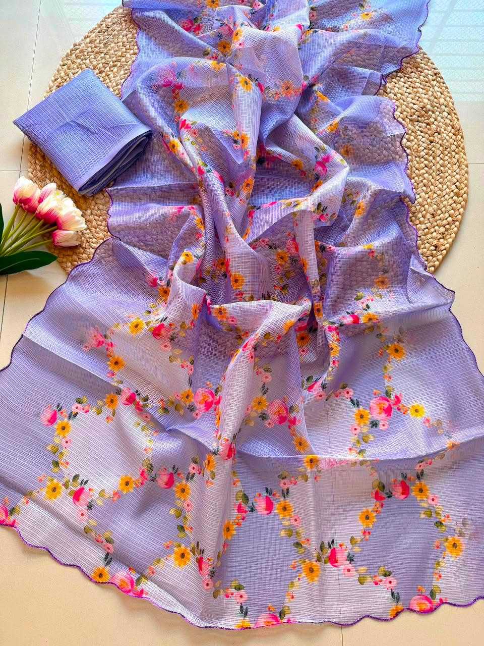YNF Wholesale Kota Checks Printed Sarees  | Surat Manufacturer