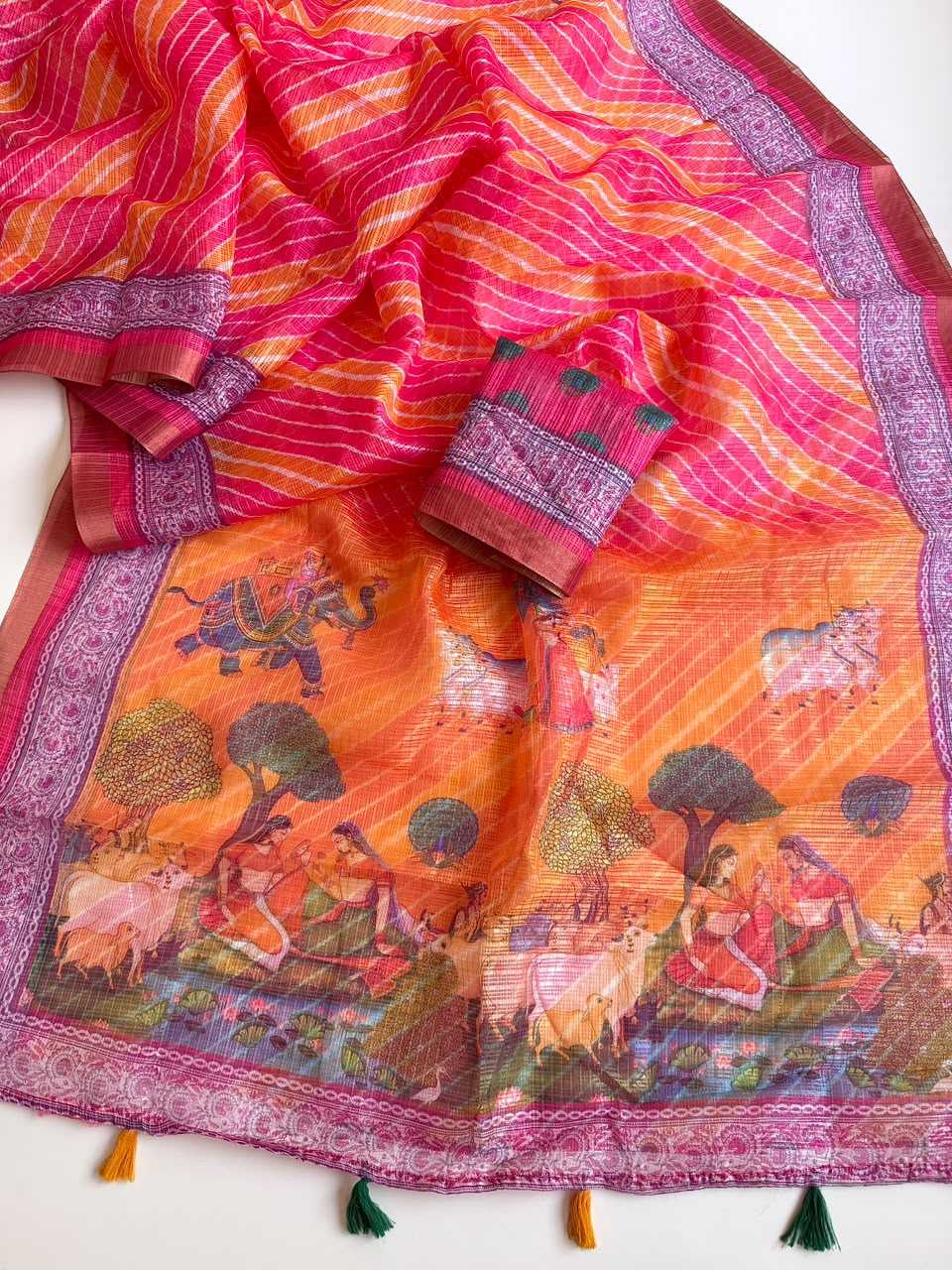 YNF Wholesale Kota Checks Printed Sarees  | Surat Manufacturer