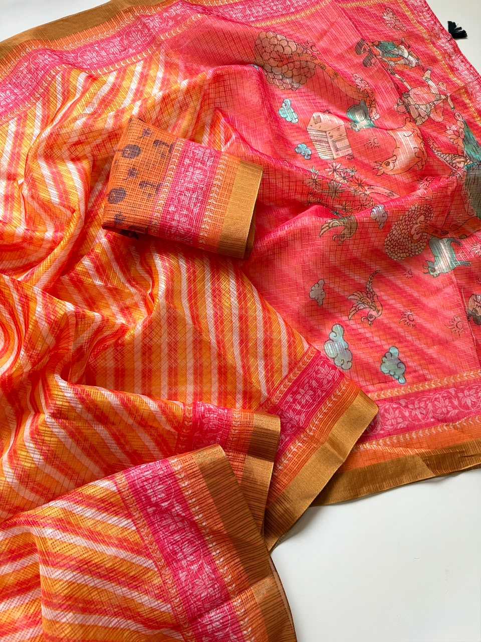 YNF Wholesale Kota Checks Printed Sarees  | Surat Manufacturer