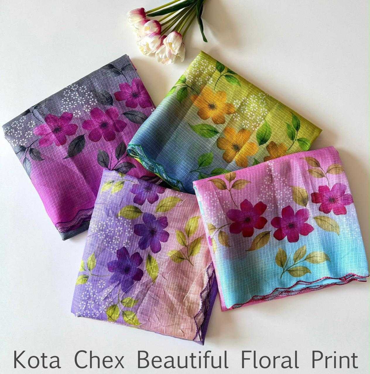 YNF Wholesale Kota Checks Printed Sarees  | Surat Manufacturer