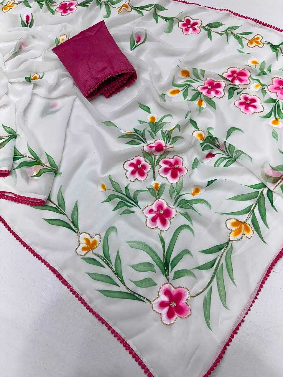 YNF Wholesale Georgette Printed Sarees  | Surat Manufacturer