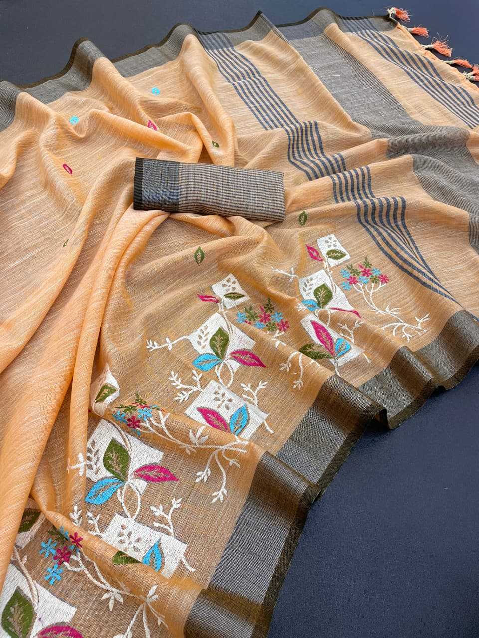 YNF Wholesale Linen Designer Sarees  | Surat Manufacturer