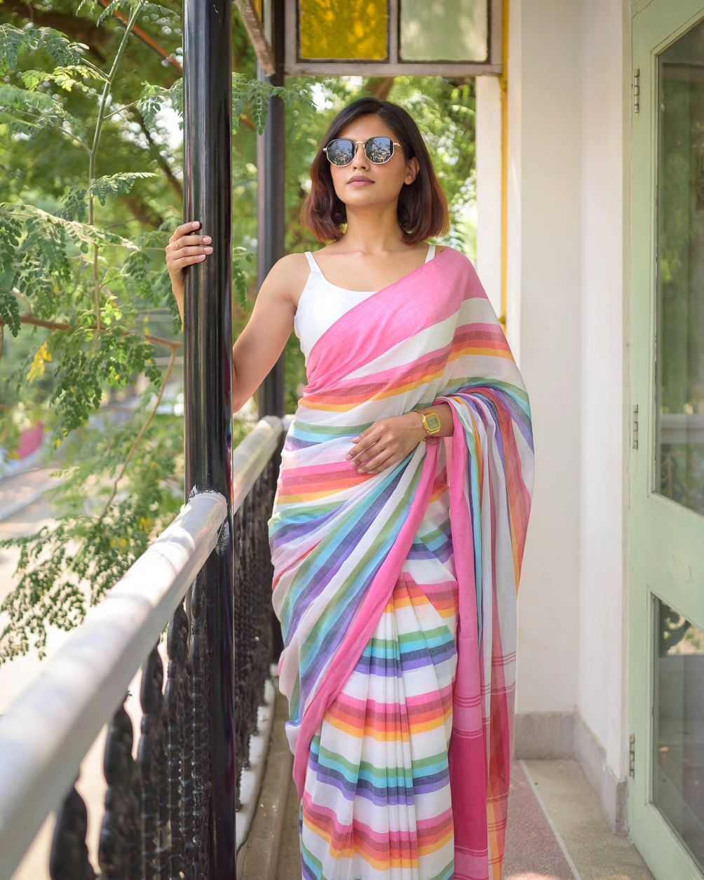YNF Wholesale Linen Designer Sarees  | Surat Manufacturer