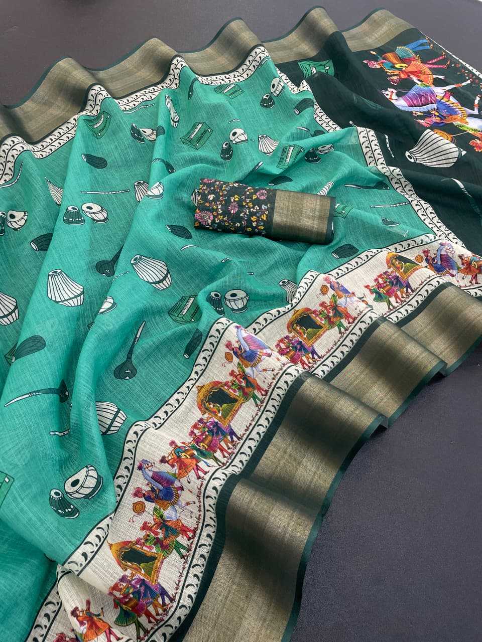 YNF Wholesale Linen Printed Sarees  | Surat Manufacturer