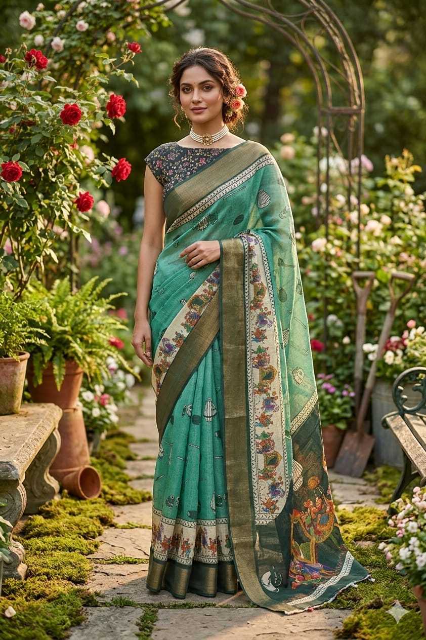 YNF Wholesale Linen Printed Sarees  | Surat Manufacturer