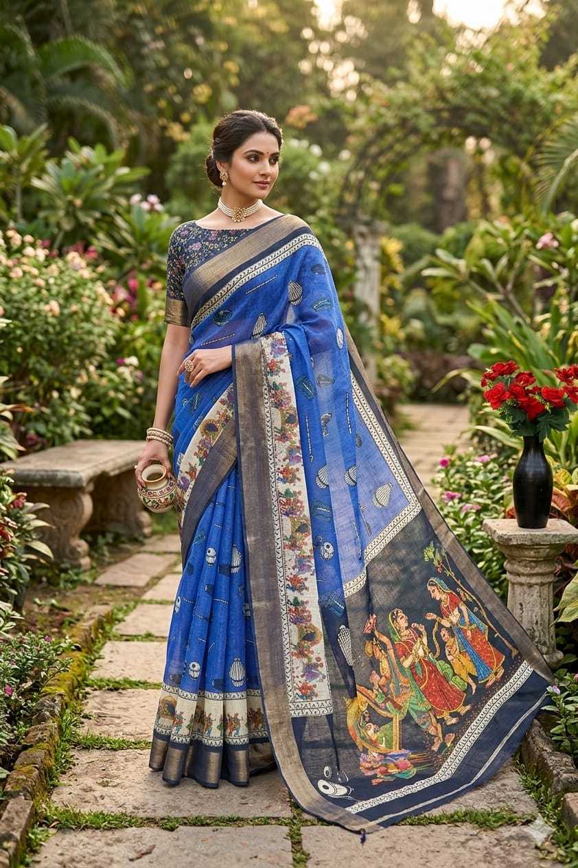 YNF Wholesale Linen Printed Sarees  | Surat Manufacturer