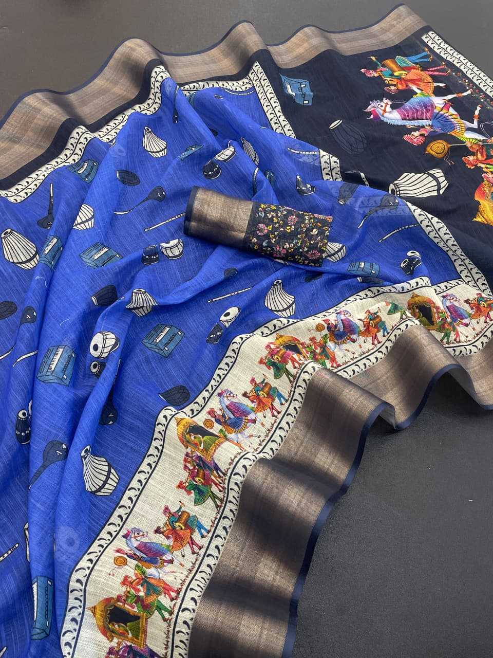 YNF Wholesale Linen Printed Sarees  | Surat Manufacturer