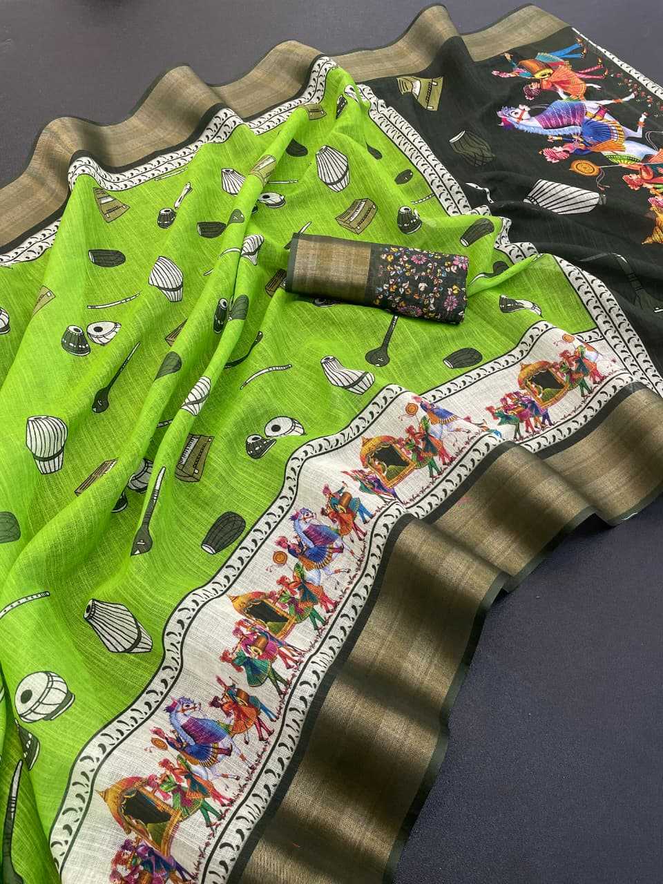 YNF Wholesale Linen Printed Sarees  | Surat Manufacturer