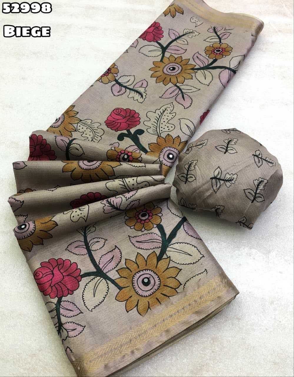 YNF Wholesale Tussar Silk Printed Silk Saree  | Surat Manufacturer