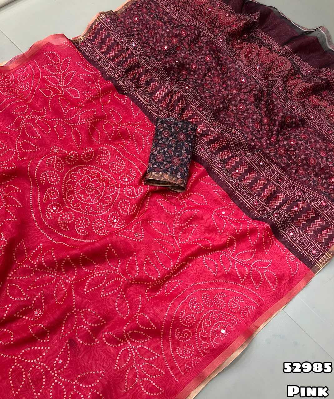 YNF Wholesale Chanderi Silk Printed Silk Saree KESH683 Zarvaan | Surat Manufacturer