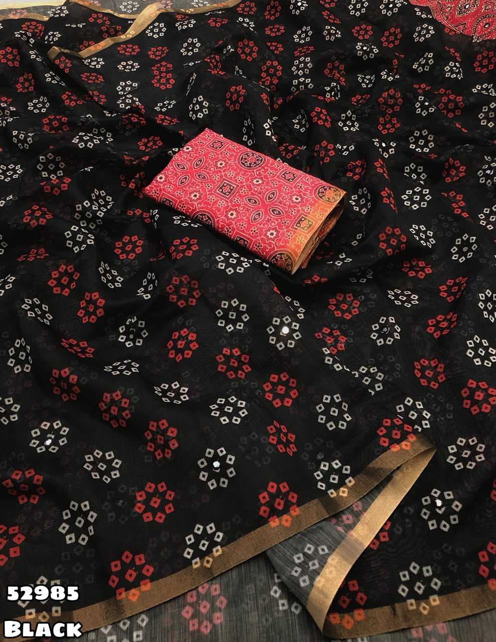 YNF Wholesale Chanderi Silk Printed Silk Saree KESH683 Zarvaan | Surat Manufacturer