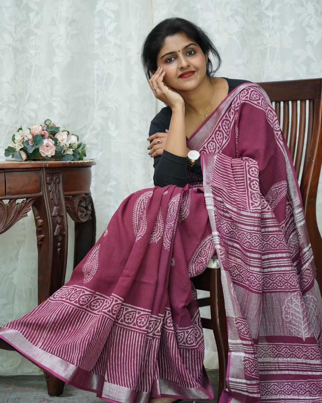 YNF Wholesale Linen Designer Sarees  | Surat Manufacturer