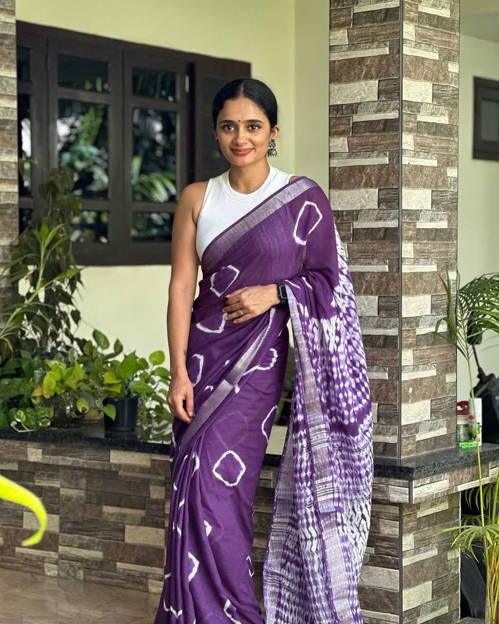 YNF Wholesale Linen Printed Sarees  | Surat Manufacturer