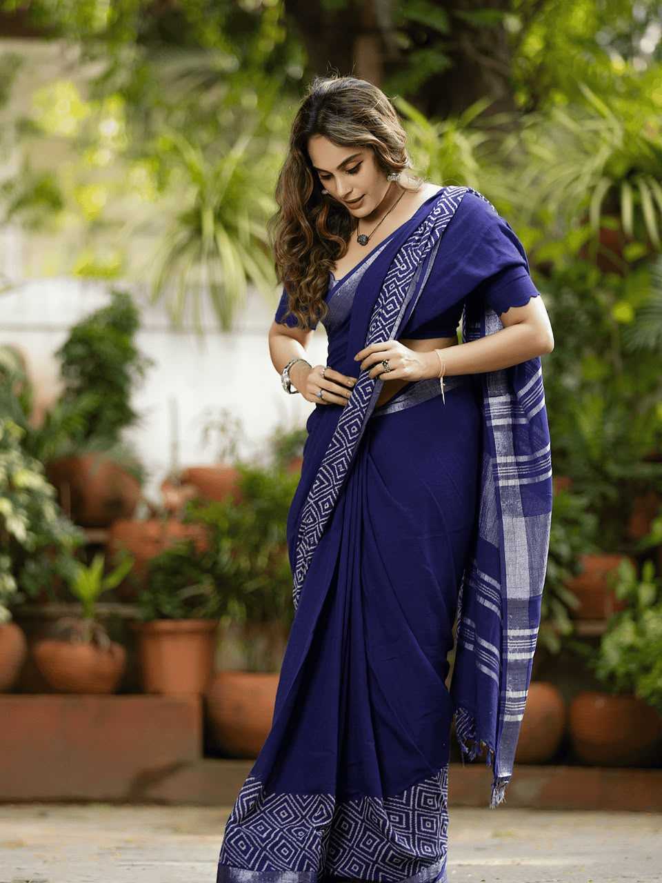 YNF Wholesale Linen Printed Sarees  | Surat Manufacturer