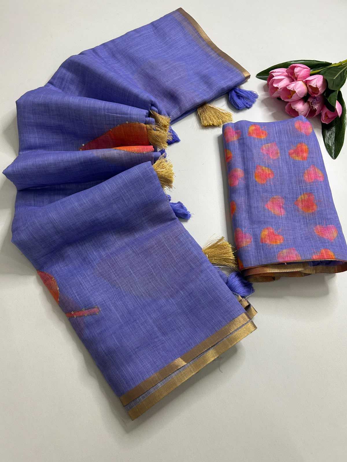 YNF Wholesale Linen Printed Sarees  | Surat Manufacturer