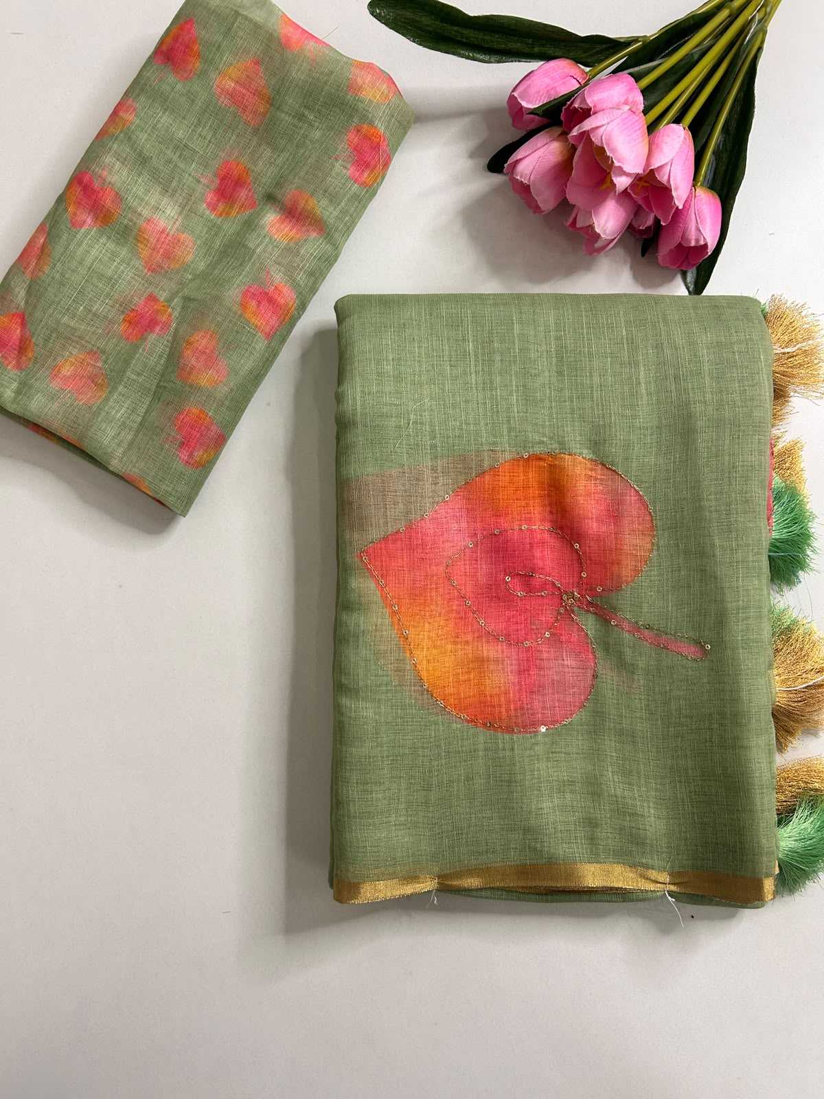 YNF Wholesale Linen Printed Sarees  | Surat Manufacturer