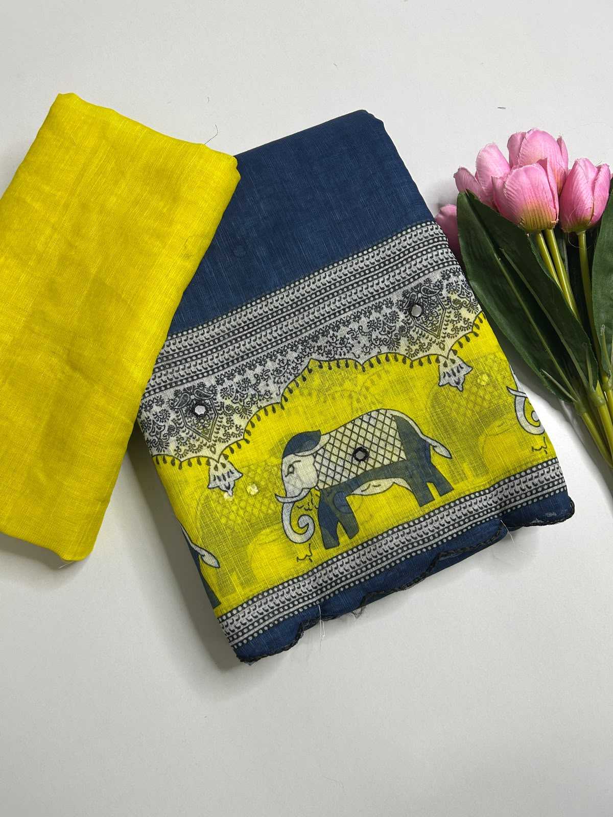 YNF Wholesale Linen Cutwork Saree KESH690 335 | Surat Manufacturer