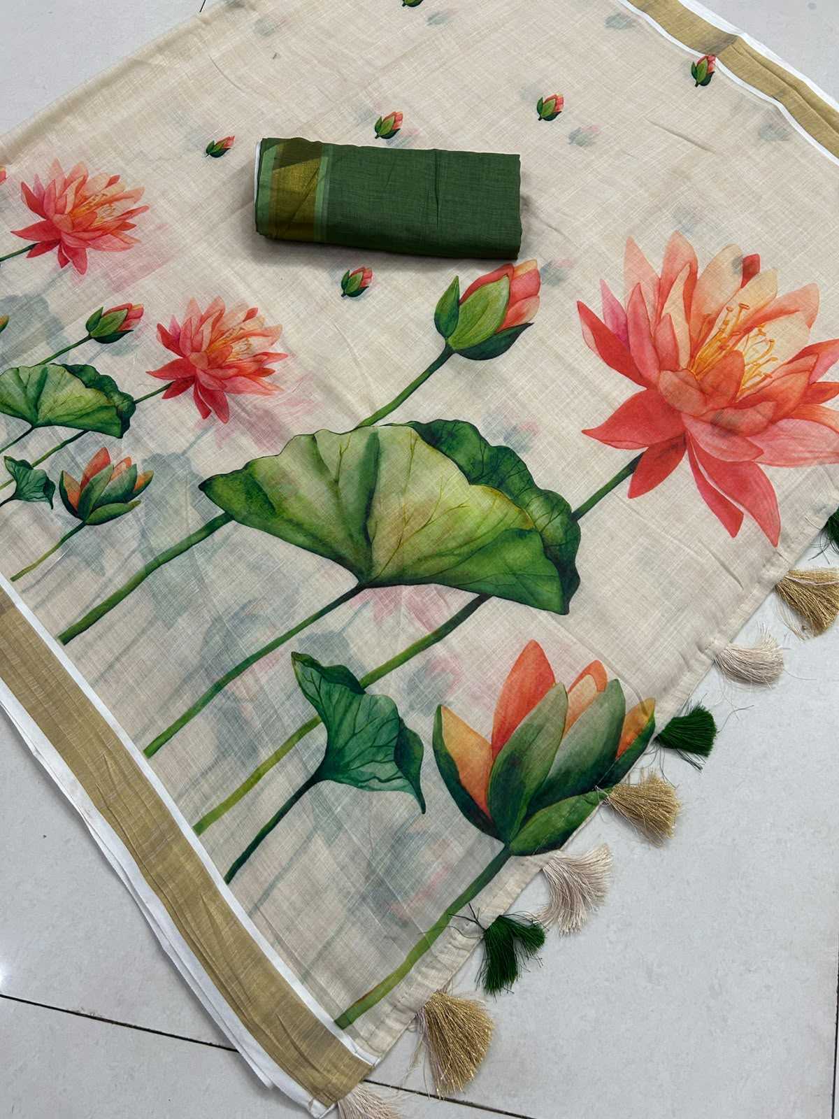 YNF Wholesale Linen Printed Sarees KESH690 340 | Surat Manufacturer