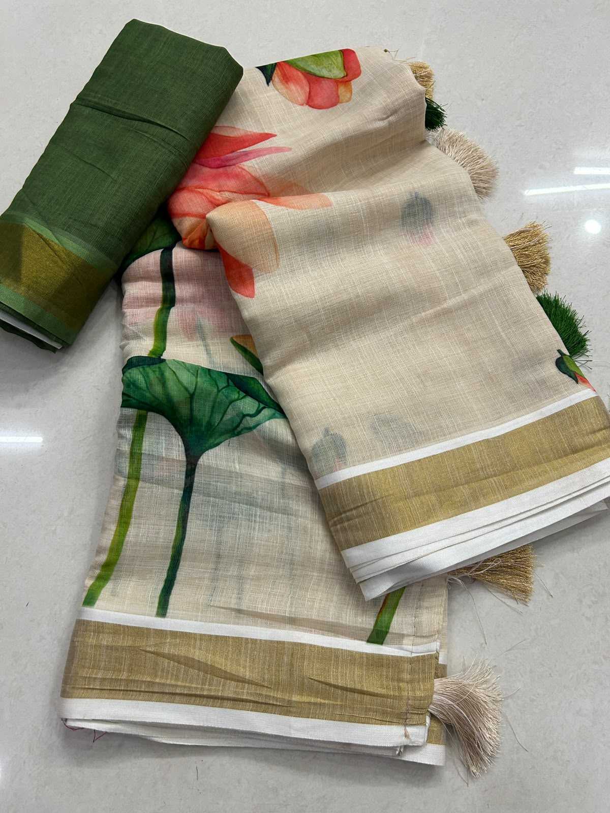 YNF Wholesale Linen Printed Sarees KESH690 340 | Surat Manufacturer