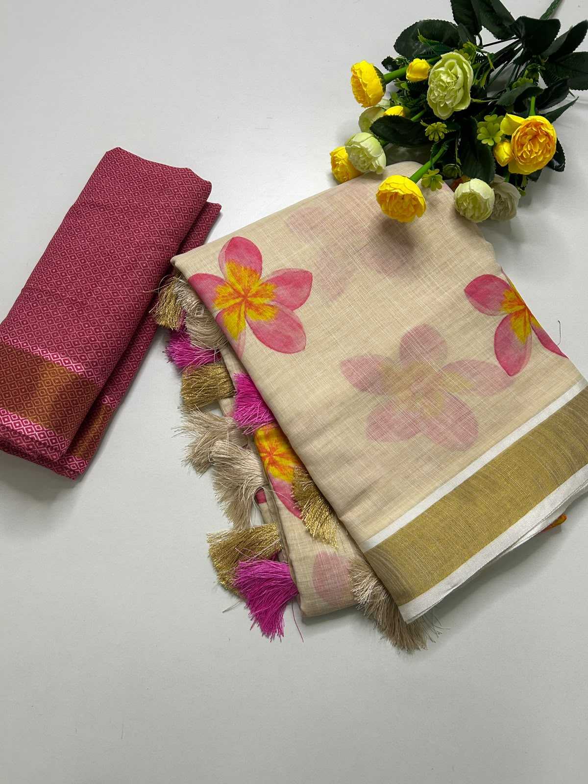YNF Wholesale Linen Printed Sarees KESH690 340 | Surat Manufacturer