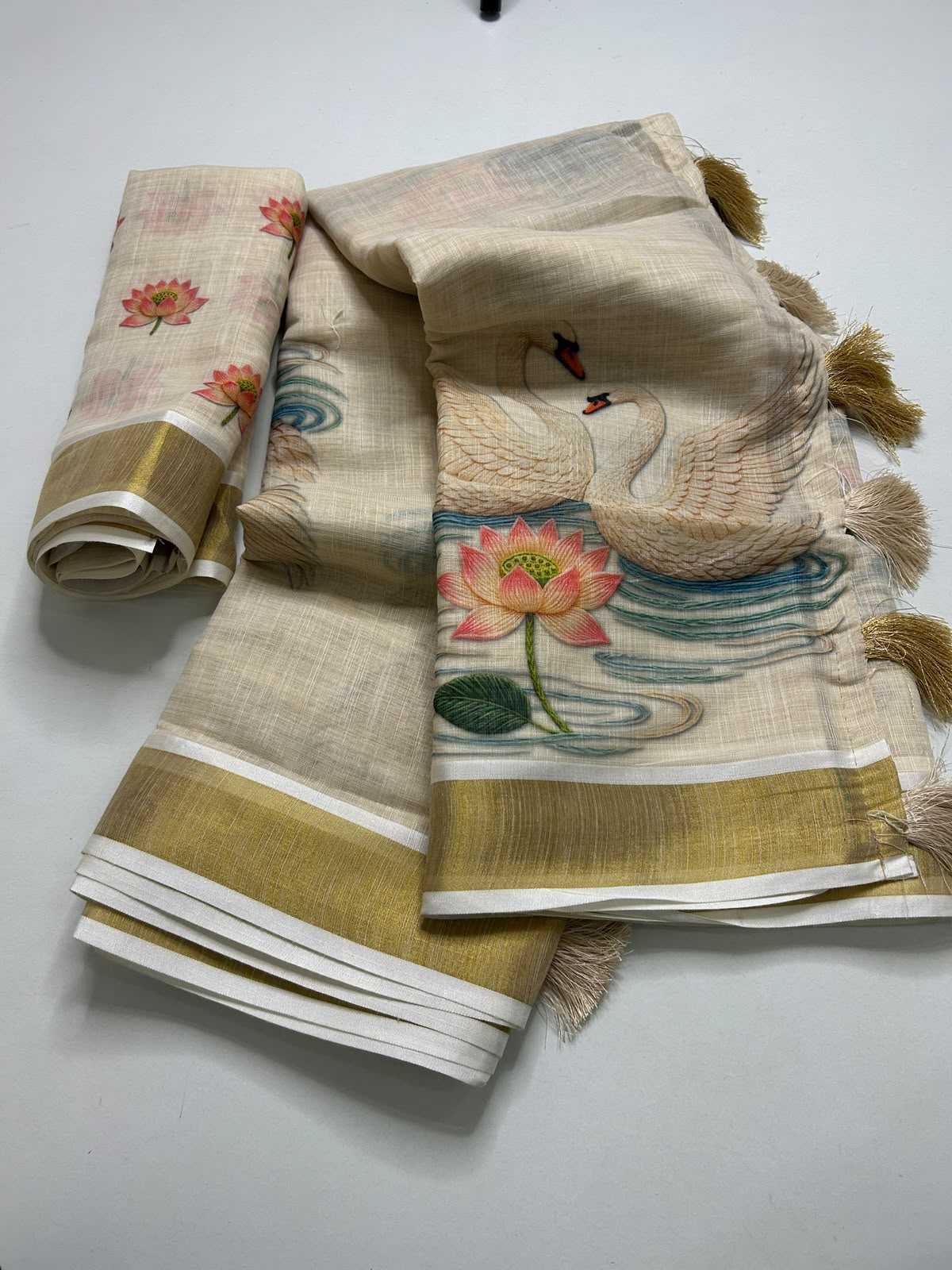 YNF Wholesale Linen Printed Sarees KESH690 340 | Surat Manufacturer