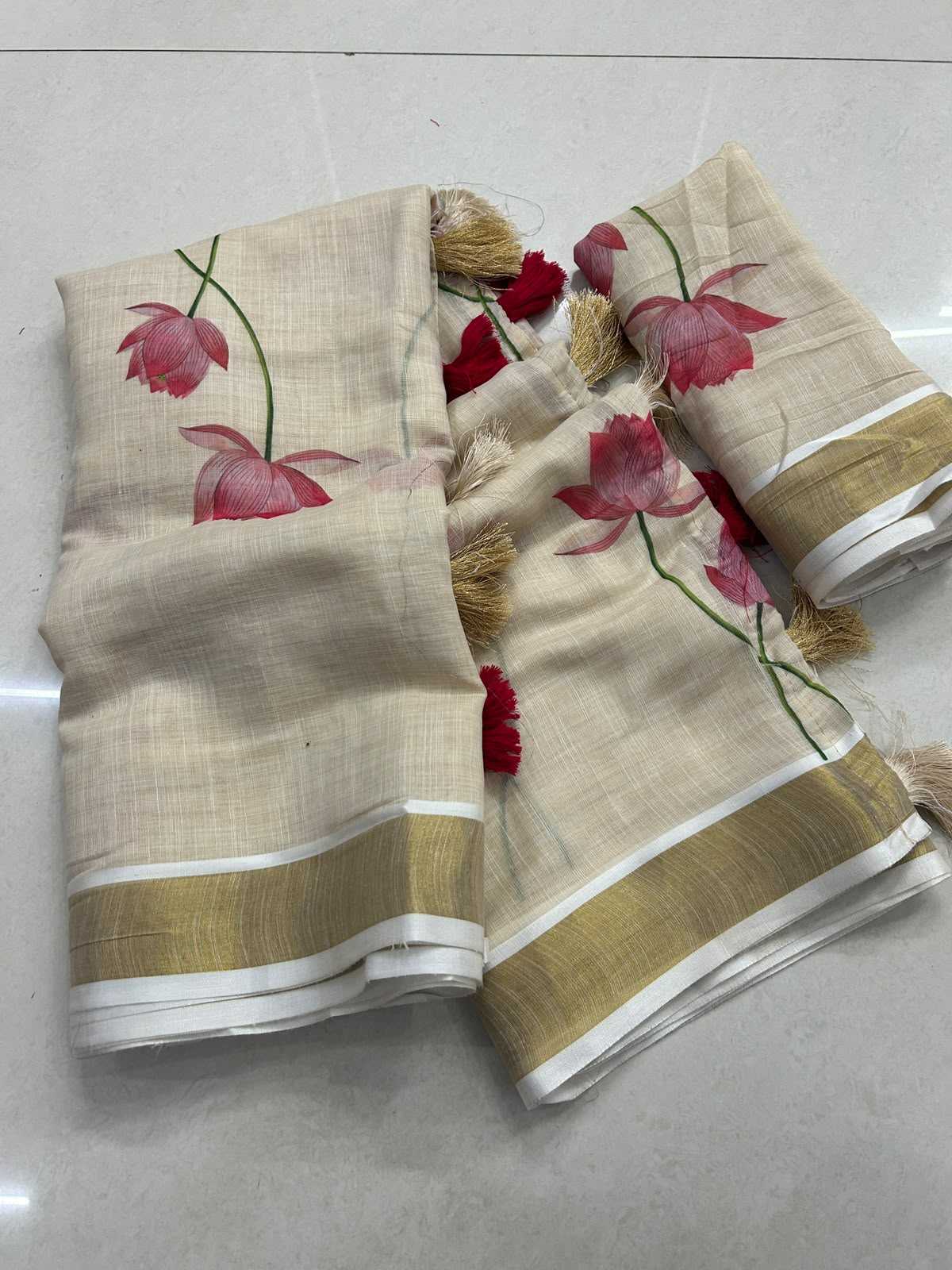 YNF Wholesale Linen Printed Sarees KESH690 340 | Surat Manufacturer