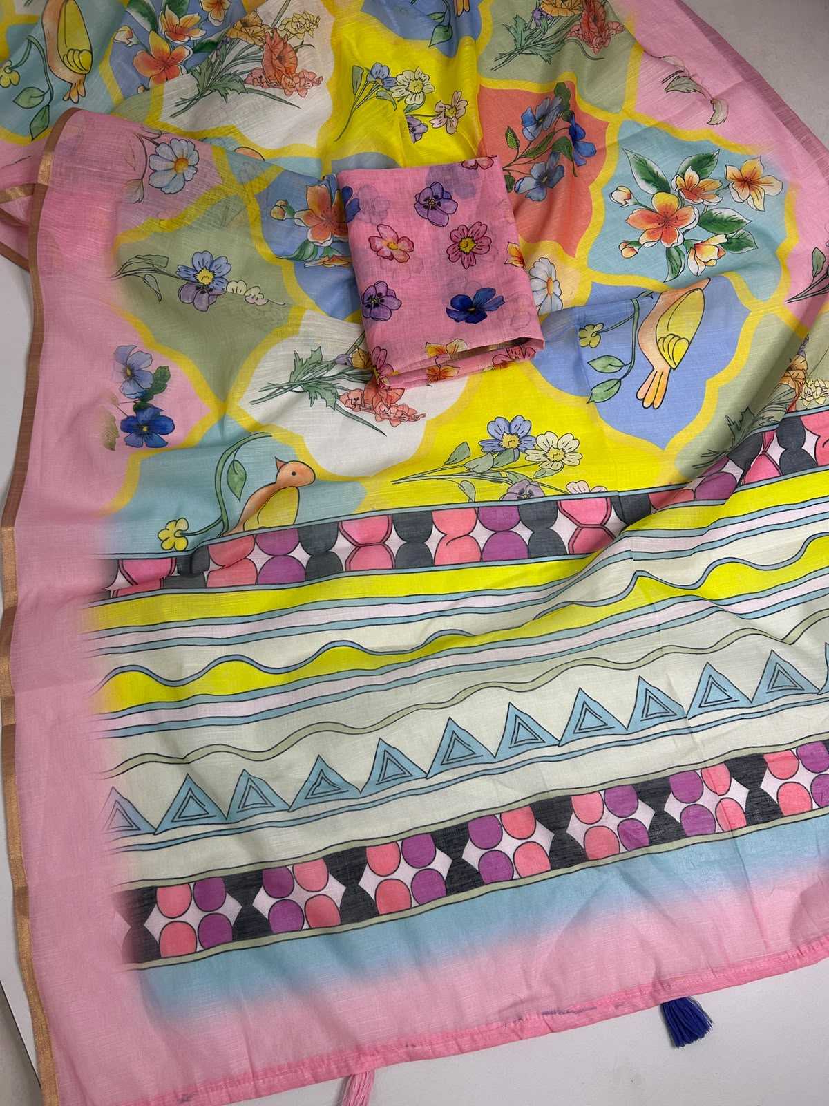 YNF Wholesale Linen Printed Sarees  | Surat Manufacturer