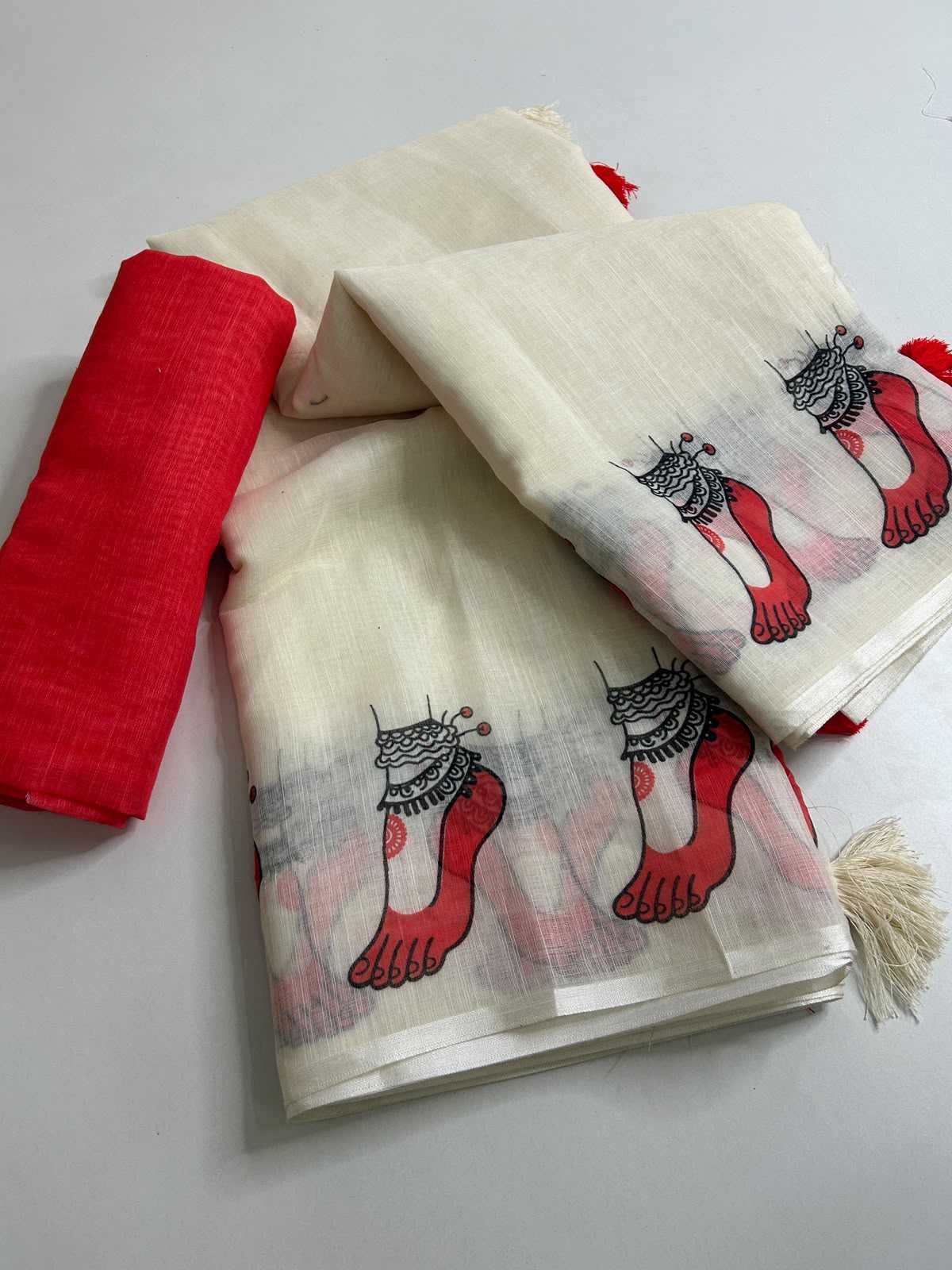 YNF Wholesale Linen Printed Sarees  | Surat Manufacturer