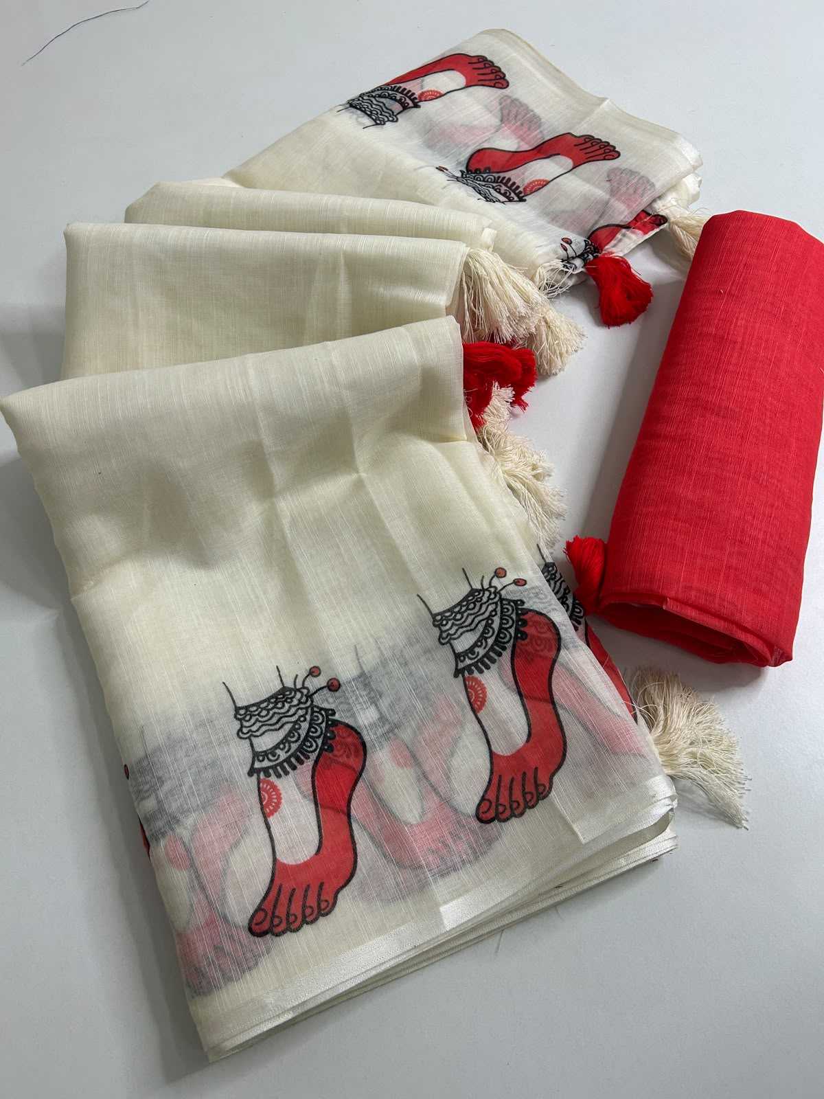 YNF Wholesale Linen Printed Sarees  | Surat Manufacturer