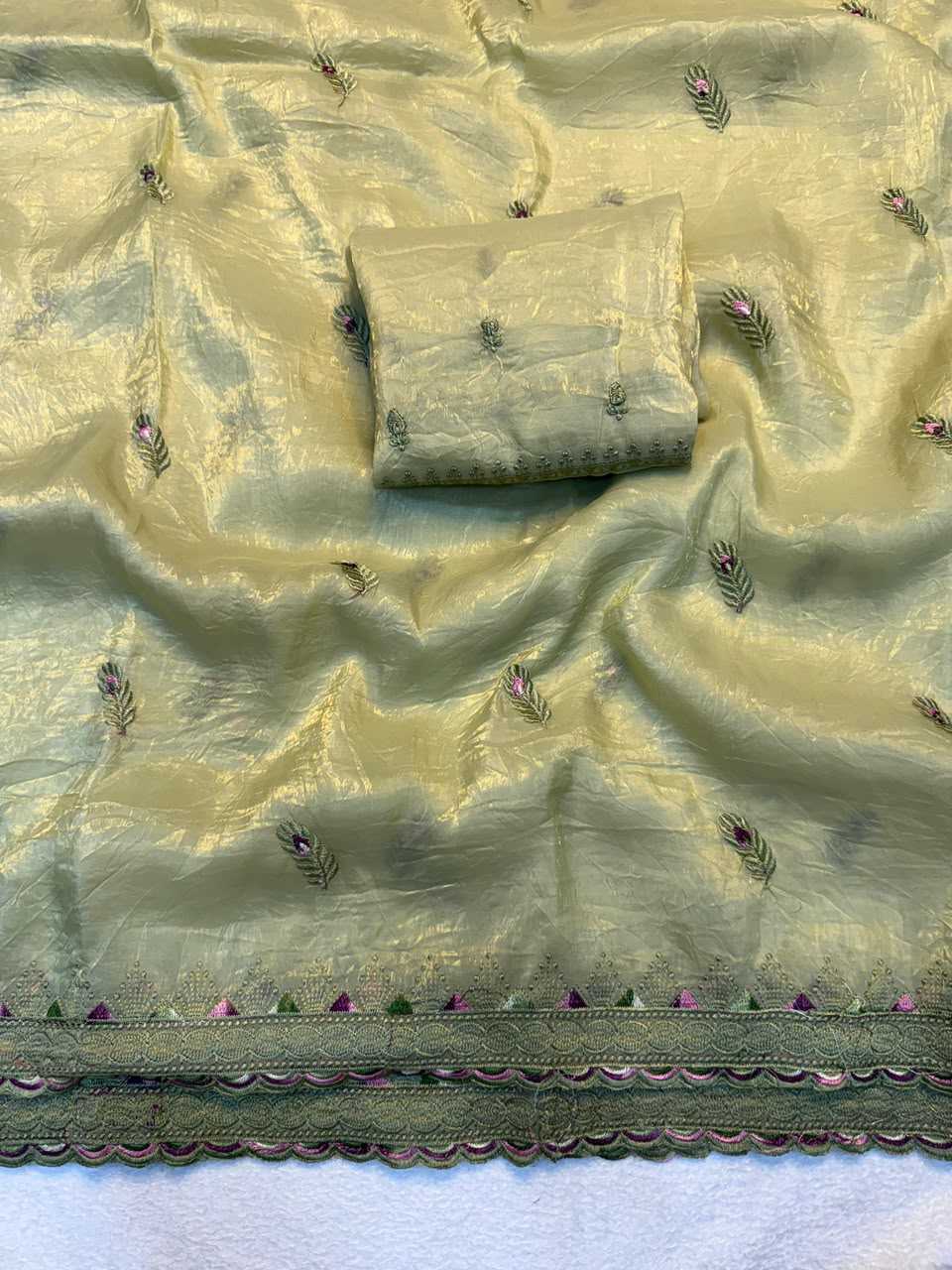 YNF Wholesale Soft Gold Crush Designer Sarees  | Surat Manufacturer
