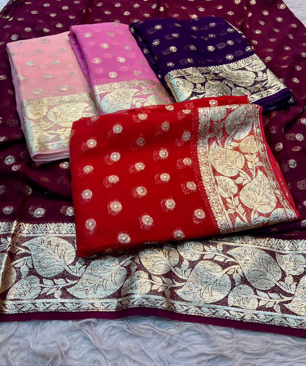 YNF Wholesale Pure Viscos Georgette Sarees  | Surat Manufacturer