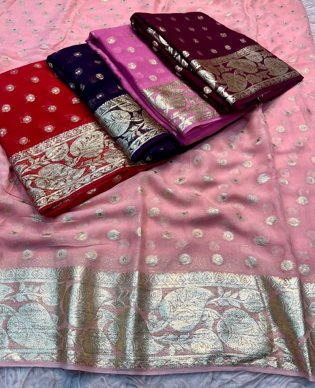 YNF Wholesale Pure Viscos Georgette Sarees  | Surat Manufacturer