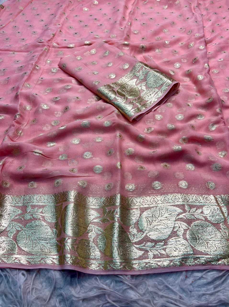 YNF Wholesale Pure Viscos Georgette Sarees  | Surat Manufacturer