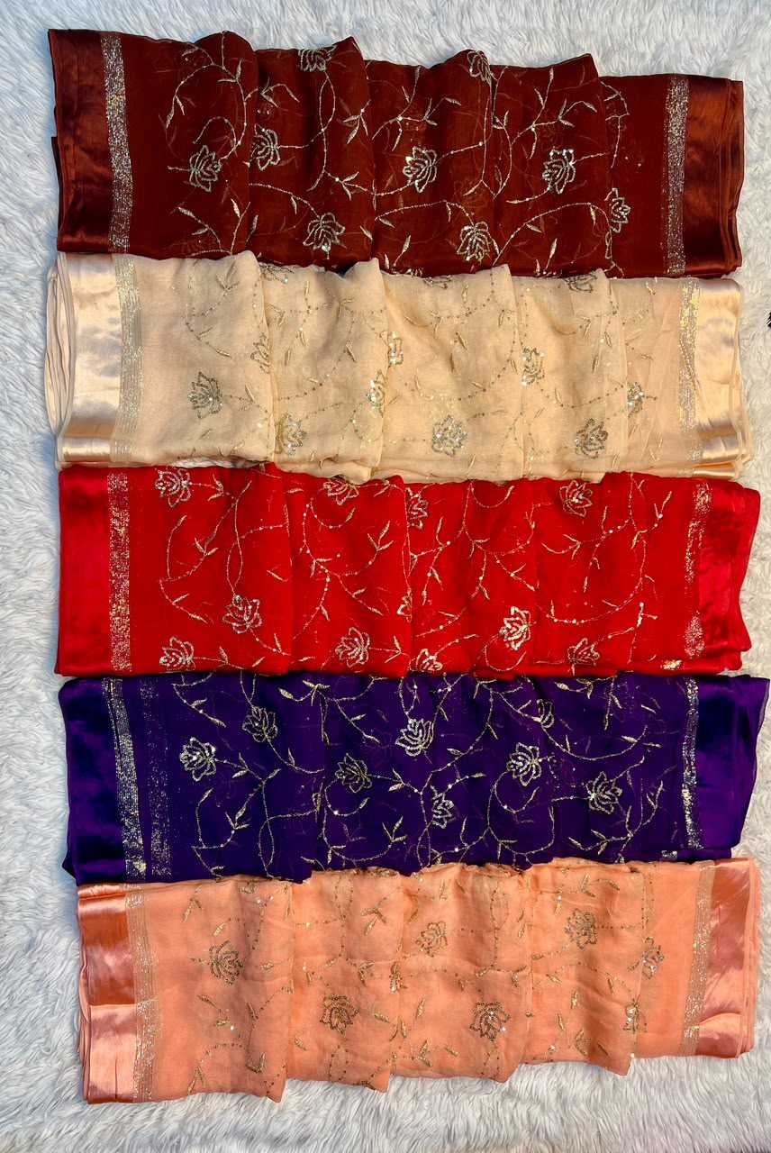 YNF Wholesale Pure Viscos Georgette Sarees  | Surat Manufacturer