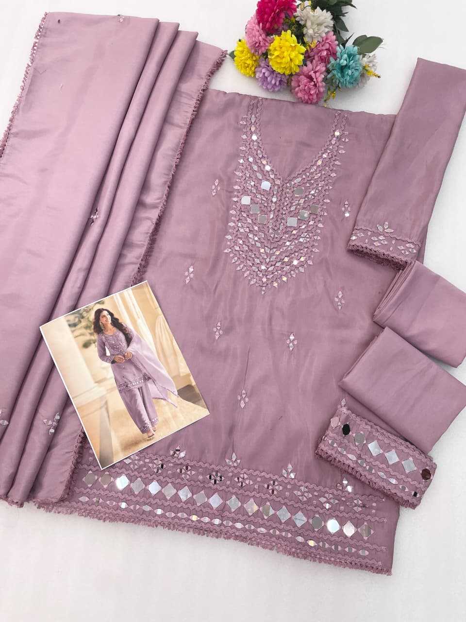 YNF Wholesale Shimmer Silk Palazzo Suit  | Surat Manufacturer