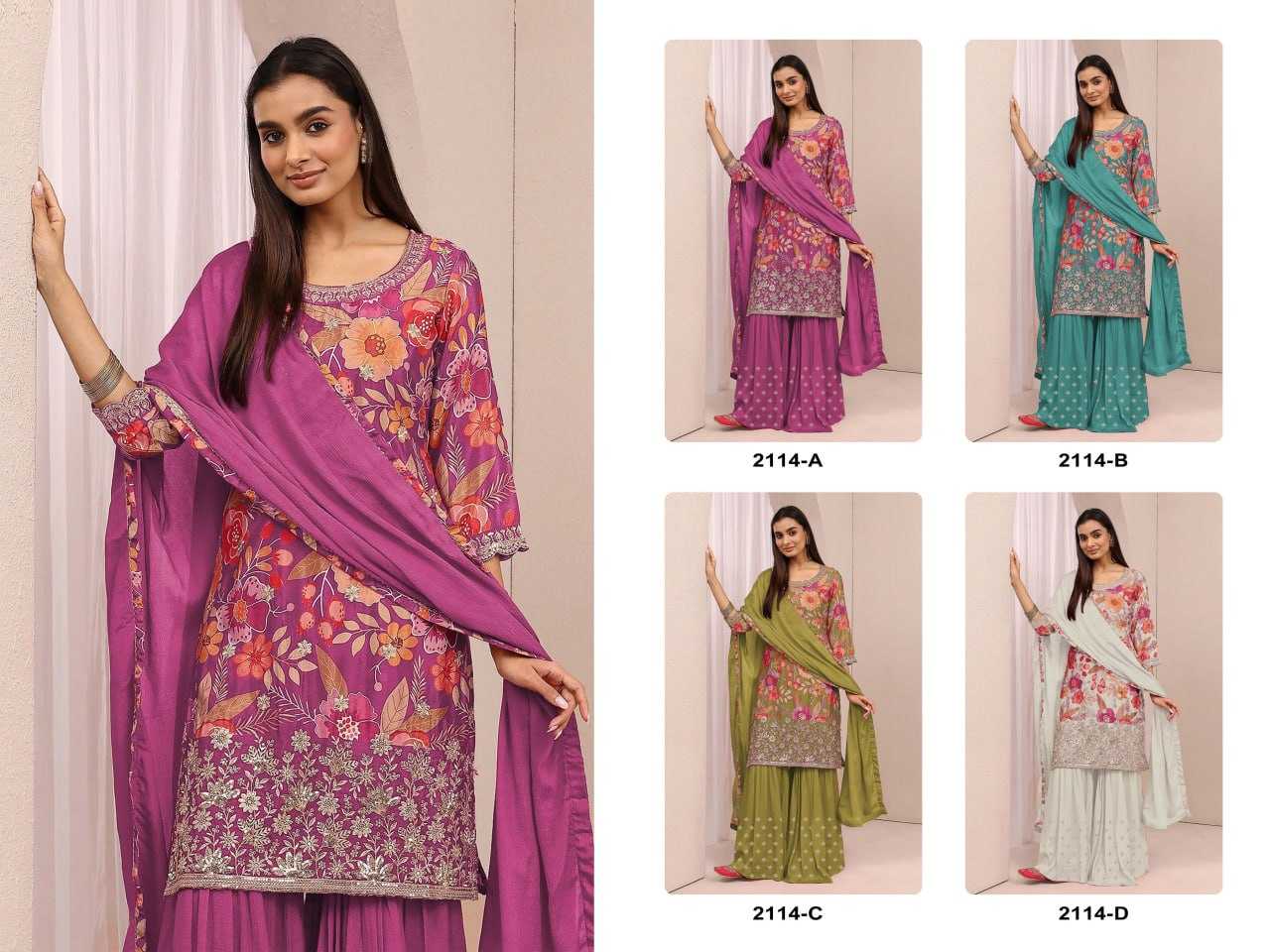 YNF Wholesale Chinon Printed Suits  | Surat Manufacturer